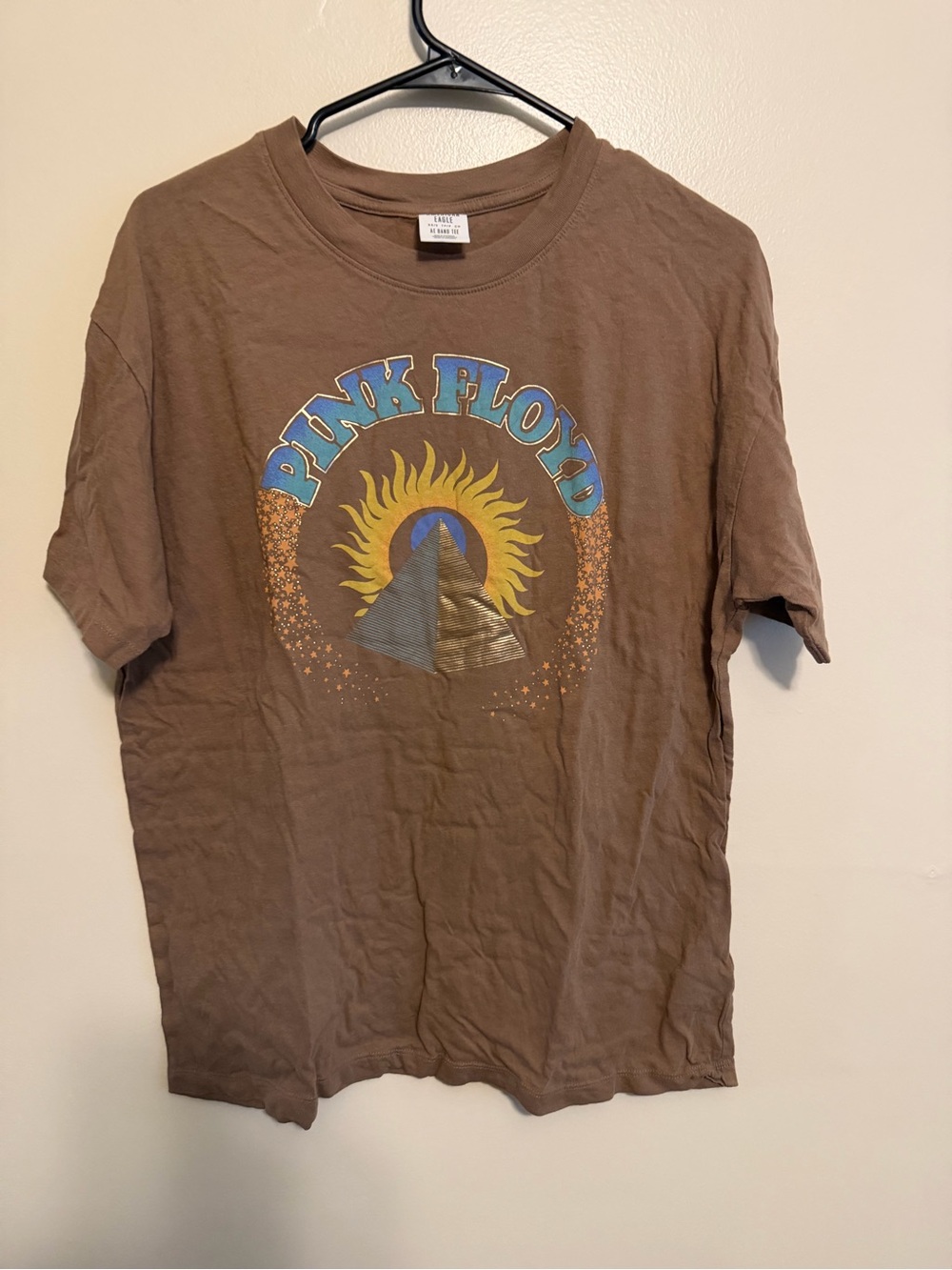 Pink Floyd Brown Tee with Blue & Yellow Graphic